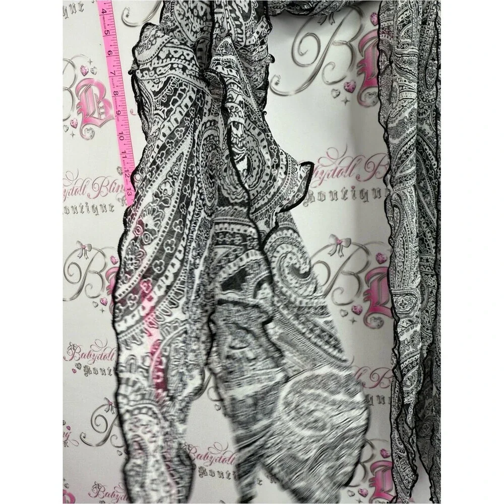Scarf Lightweight Black & white Paisley Scarf for Women
